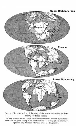 which was used to by wegner to establish continental drift
