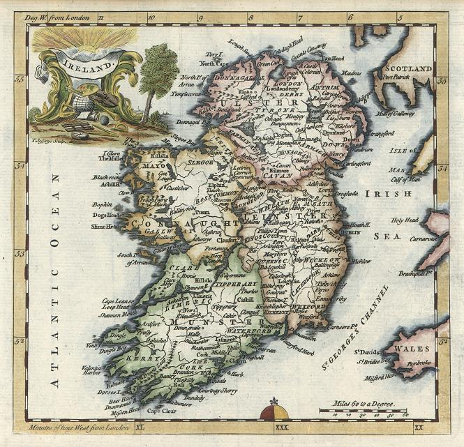 "Ireland" by Thomas Jefferys, published in A New Geographical and Historical Grammar, 1772
