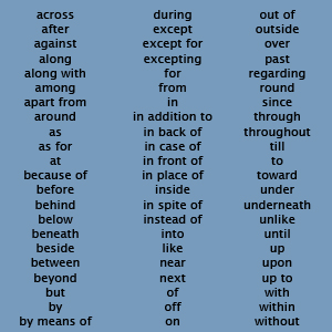 prepositions