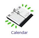 calendar with green lines for emphasis