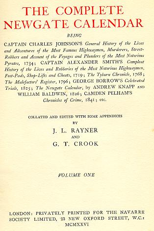 title page, Newgate Calendar (1924, ed.)