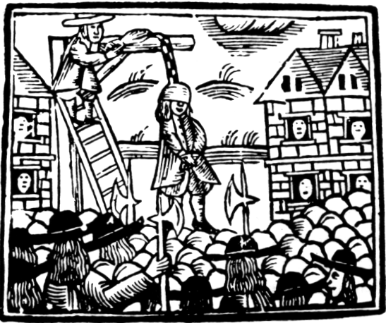 woodcut of hanging (n.d., prob. 17th century)