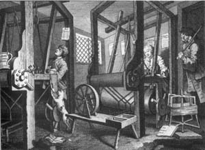 "The Fellow Prentices at their Looms" (Hogarth, 1747)