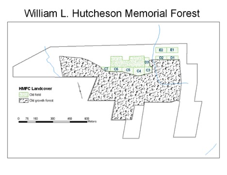 Map image of HMFC showing the ten BSS fields
